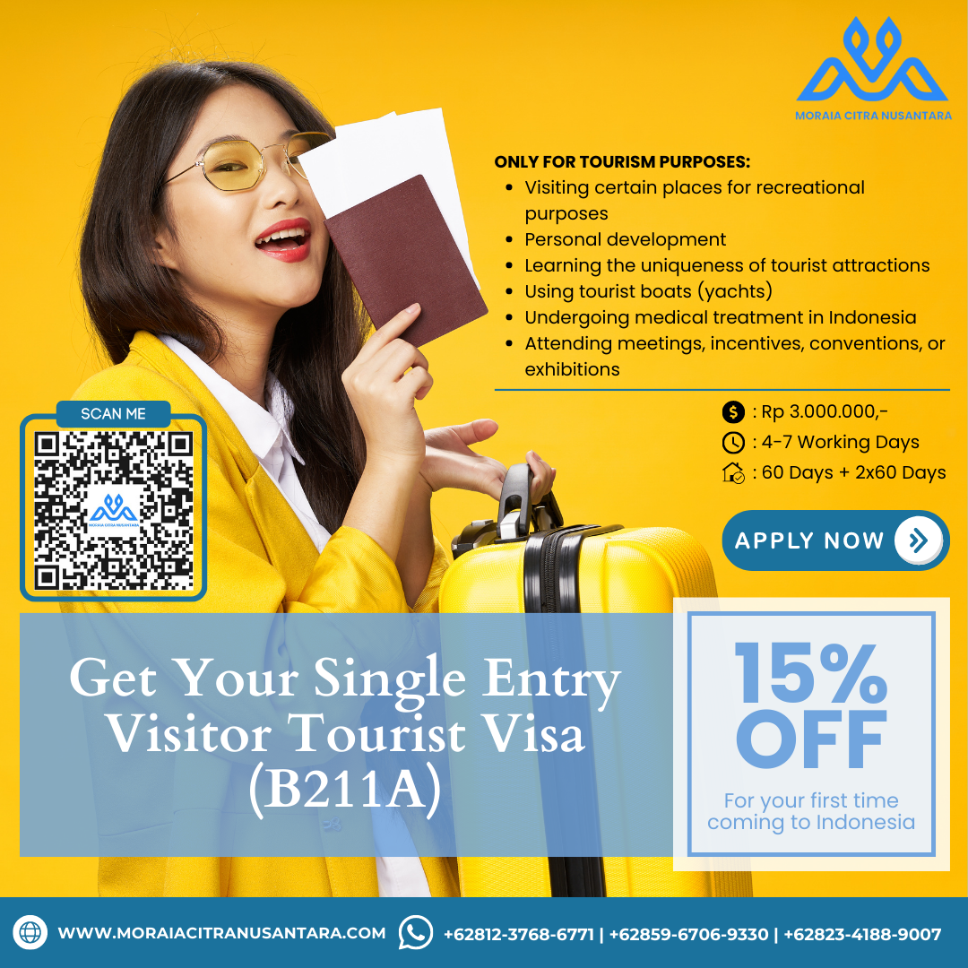 Single Entry Visitor Tourist Visa - B211A - Moraia Citra Nusantara